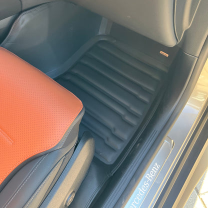 Mercedes custom-fit all-weather floor mats by Mat Up!, installed
