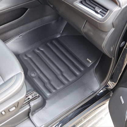 Mat Up! custom-fit all-weather floor mats installed in a vehicle footwell